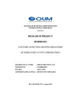 Factors affecting helping behaviors of employees at FPT corporation 