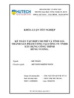Kế toán tập hợp chi phí  giá thành sản phẩm cống tại công ty TNHH xây dựng công trình hùng vương 