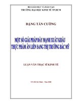 một số giải pháp đẩy mạnh xuất khẩu thực phẩm ăn liền sang thị trường bắc mỹ