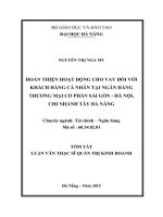Hoàn thiện hoạt động cho vay đối với khách hàng cá nhân tại ngân hàng TMCP sài gòn  hà nội, chi nhánh đà nẵng 