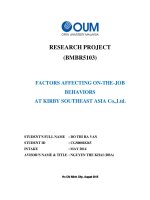 Factors affecting on   the   job behaviors at kirby southeast asia co ,ltd 