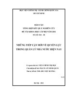 Những tiếp cận mới về quyền lực trong quản lý nhà nước hiện nay