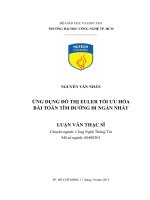 Ứng dụng đồ thị euler tối ưu hóa bài toán tìm đường đi ngắn nhất 