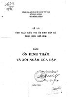 Tính toán kiểm tra ổn định đập đất đá thủy điện hòa bình phần tính thấm và xói ngầm của đập