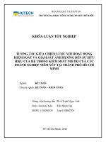 Tương tác giữa chiến lược với hoạt động kiểm soát và giám sát ảnh hưởng đến sự hữu hiệu của hệ thống kiểm soát nội bộ của các doanh nghiệp niêm yết tại thành phố hồ chí minh 
