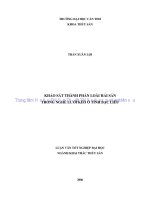 khảo sát thành phần loài hải sản trong nghề lưới kéo ở tỉnh bạc liêu