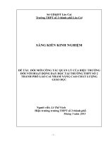 Đổi mới công tác quản lý của hiệu trưởng đối với hoạt động dạy và học 