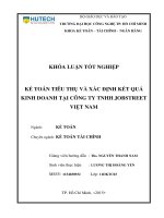 Kế toán tiêu thụ  xác định kết quả kinh doanh tại cty TNHH jobstreet VN 