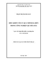 ĐIỀU KHIỂN tối ưu QUÁ TRÌNH đa BIẾN TRONG CÔNG NGHIỆP lọc hóa dầu