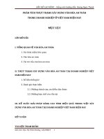 PHÂN TÍCH THỰC TRẠNG xây DỰNG văn hóa AN TOÀN