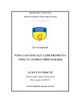Nâng cao năng lực cạnh tranh của công ty cổ phần thép nam kim 