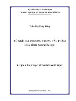 TỪ NGỮ địa PHƯƠNG TRONG tác PHẨM của BÌNH NGUYÊN lộc 