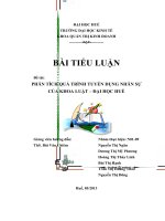 Phân tích quá trình tuyển dụng nhân sự của khoa luật  đại học huế năm 2012