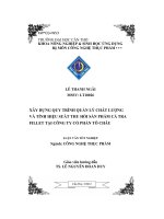 Xây dựng quy trình quản lý chất lượng và tính hiệu suất thu hồi sản phẩm cá tra fillet đông lạnh tại công ty cổ phần tô châu 