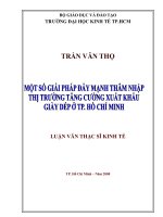 một số giải pháp thúc đảy mạnh thâm nhập thị trường tăng cường xuất khẩu giàu dép ở tp hồ chí minh