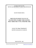 Một số giải pháp tái cơ cấu ngành nông nghiệp theo hướng phát triển bền vững tỉnh phú thọ 