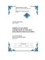 Nghiên cứu qui trình chế biến rượu từ trái nhàu bằng phương pháp ngâm trích 