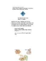 Khảo sát quy trình sản xuất chả lụa, patê, giò thủ tại công ty cổ phần xuất nhập khẩu sa giang và hiệu suất thu hồi sản phẩm 