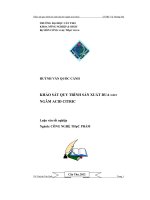 Khảo sát qui trình sản xuất dưa leo ngâm acid citric 