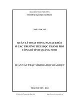 Quản lý hoạt động ngoại khóa ở các trường tiểu học thành phố Uông Bí tỉnh Quảng Ninh