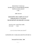 định hướng phát triển kinh doanh của ngành in thành phố hồ chí minh đến năm 2010