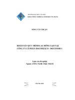 Khảo sát qui trình lau bóng gạo tại công ty cổ phần docimexco docifood 1 