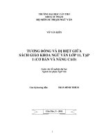 Tính tương đồng và dị biệt giữa sách giáo khoa ngữ văn lớp 11, tập 1 (cơ bản và nâng cao)
