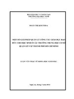 Một số giải pháp quản lý công tác giáo dục đạo đức cho học sinh ở các trường trung học cơ sở quận gò vấp thành phố hồ ch