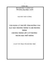 Vận dụng lý thuyết tình huống vào dạy học phương trình và hệ phương trình chương trình lớp 10 ở trường phổ thông  luận văn thạc sỹ