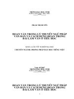Đoạn văn trong lí thuyết ngữ pháp văn bản và cách dựng đoạn trong bài làm văn ở tiểu học