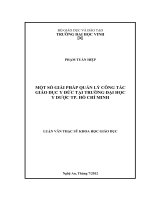 Một số giải pháp quản lý công tác giáo dục y đức tại trường đại học y dược tp hồ chí minh