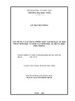 Xây dựng và sử dụng phiếu học tập để dạy tự học phần sinh học vi sinh vật sinh học 10 trung học phổ thông  luận văn thạc sĩ sinh học