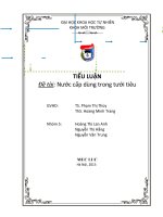 Bài tiểu luận nước cấp dùng trong tưới tiêu