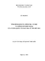 Tình hình kinh tế, chính trị   xã hội và chính sách đối ngoại của vương quốc tây ban nha từ năm 1991 đến năm 2011  luận