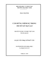 Cảm hứng chính sự trong truyền kỳ mạn lục  luận văn thạc sĩ ngữ văn