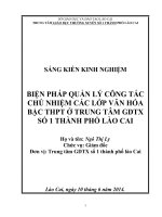 SKKN  biện pháp quản lý công tác chủ nhiệm các lớp văn hóa bậc THPT ở TTGDTX số 1 TP lào cai 