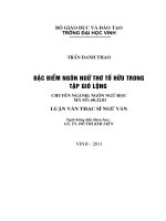Đặc điểm ngôn ngữ thơ tố hữu trong tập gió lộng  luận văn thạc sỹ ngữ văn