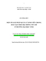 Một số giải pháp quản lý sinh viên trong đào tạo theo hệ thông tín chỉ ở trường đại học vinh