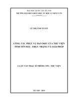 Công tác phục vụ bạn đọc của thư viện tỉnh yên bái   thực trạng và giải pháp 