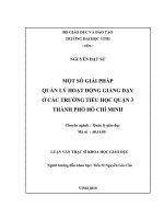 Một số giải pháp quản lý hoạt động giảng dạy ở các trường tiểu học quận 3 thành phố hồ chí minh
