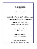 Một số giải pháp quản lý nâng cao chất lượng đào tạo ở trường trung cấp mai linh thành phố hồ chí minh  luận văn thạc sĩ
