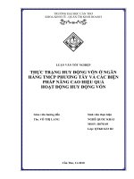 Thực trạng huy động vốn ở ngân hàng TMCP phương tây và các biện pháp nâng cao hiệu quả hoạt động huy động vốn