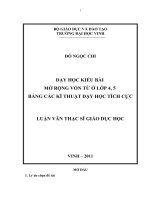 Dạy học kiểu bài mở rộng vốn từ ở lớp 4, 5 bằng các kĩ thuật dạy học tích cực