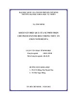 KHẢO SÁT HIỆU QUẢ CỦA SỰ PHỐI TRỘN CHẾ PHẨM ENZYME BIO-I TRONG THỨC ĂN CHĂN NUÔI BÒ SỮA