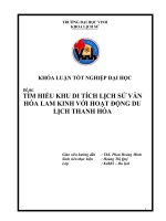 Tìm hiểu khu di tích lịch sử văn hóa lam kinh với hoạt động du lịch ở thanh hóa  luận văn tốt nghiệp đại học