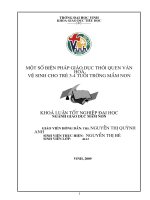 Một số biện pháp giáo dục thói quen văn hoá vệ sinh cho trẻ 3   4 tuổi trường mầm non