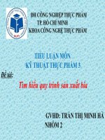 Tìm hiểu quy trình sản xuất bia