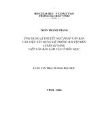 Ứng dụng lí thuyết ngữ pháp văn bản vào việc xây dựng hệ thống bài tập rèn luyện kĩ năng viết bài văn ở tiểu học