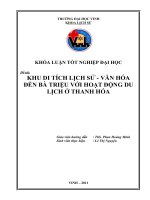 Khu di tích lịch sử   văn hóa đền bà triệu với hoạt động di lịch ở thanh hóa  luận văn tốt nghiệp đại học