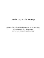 NGHIÊN CỨU CÁC MỐI ĐE DỌA ĐẾN ĐA DẠNG SINH HỌC TẠI VƯỜN QUỐC GIA TRÀM CHIM, HUYỆN TAM NÔNG, TỈNH ĐỒNG THÁP